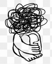 Mental disorder png doodle element, transparent background