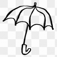 Umbrella png doodle element, transparent background