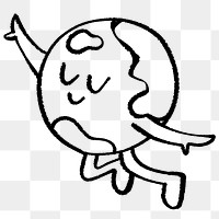 Happy world png doodle element, transparent background