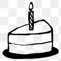 Birthday cake png doodle element, transparent background