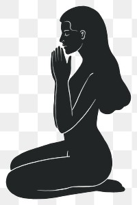 Yoga salutation png, spiritual illustration, transparent background