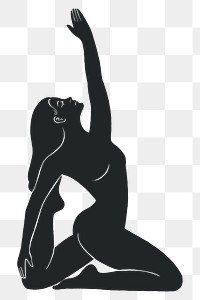 Woman yoga png, spiritual illustration, transparent background