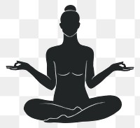 Woman yoga png, spiritual illustration, transparent background