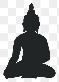 Buddha silhouette png, spiritual illustration, transparent background