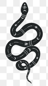 Astral snake png, spiritual illustration, transparent background