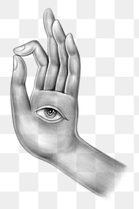 Hamsa hand png, spiritual illustration, transparent background