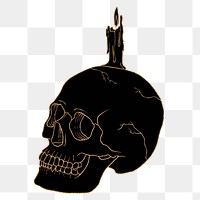 Aesthetic skull png, spiritual illustration, transparent background
