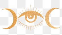 Moon eye png, spiritual illustration, transparent background