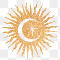 Moon sun png, spiritual illustration, transparent background