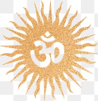 Om sun png, spiritual illustration, transparent background