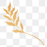 Golden leaves png, spiritual illustration, transparent background