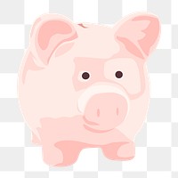 Piggy bank png, aesthetic illustration, transparent background