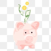 Saving investment png, aesthetic illustration, transparent background