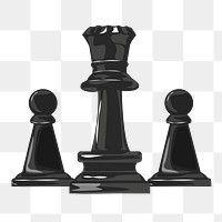 Chess pieces png, aesthetic illustration, transparent background