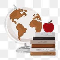 Study abroad png, aesthetic illustration, transparent background