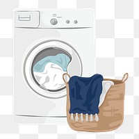 Laundry day png, aesthetic illustration, transparent background