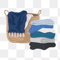 Laundry day png, aesthetic illustration, transparent background