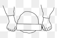 Rolling dough png doodle element, transparent background