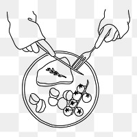 Meal time png doodle element, transparent background