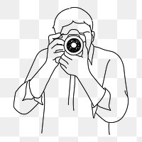 Man taking photo png doodle element, transparent background