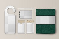 PNG Hotel branding mockup set, transparent design