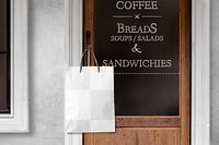 Png shopping bag mockup, transparent design