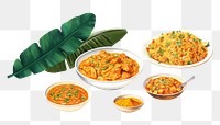 Indian food png digital art, transparent background