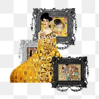 PNG Adele Bloch-Bauer portrait, vintage woman painting, transparent background. Remixed by rawpixel.