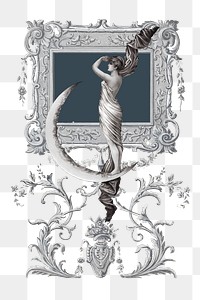 PNG Art nouveau statue, vintage ornamental illustration, transparent background. Remixed by rawpixel.