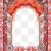 PNG Floral art nouveau frame background, vintage botanical illustration, transparent background. Remixed by rawpixel.