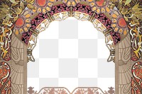 PNG Floral art nouveau frame background, blue vintage botanical illustration, transparent background. Remixed by rawpixel.