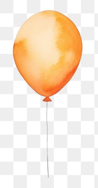 PNG Orange balloon, watercolor illustration, transparent background