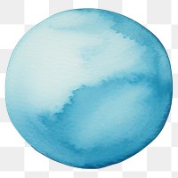 PNG Blue circle, watercolor illustration, transparent background