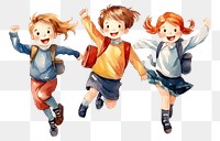 PNG Happy students , watercolor illustration, transparent background