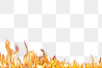 PNG Flame border overlay effect, transparent background