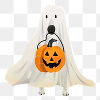 PNG Halloween white ghost, paper craft remix, transparent background