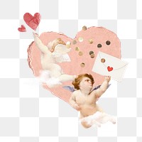 PNG Vintage cherubs Valentine's Day illustration transparent background