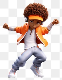 PNG Little boy dancing street dance cute toy portrait. 