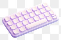 PNG 3D pastel purple keyboard, transparent background