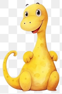 PNG Yellow dinosaur cartoon animal toy. 