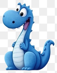 PNG  Blue dinosaur cartoon outdoors nature. AI generated Image by rawpixel.