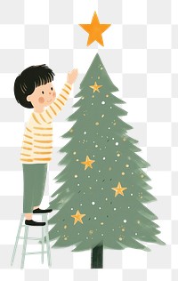 PNG cute Christmas tree illustration, transparent background