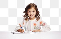 PNG Portrait writing student child. AI generated Image by rawpixel.