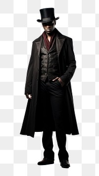 PNG African american vampire overcoat footwear costume. AI generated Image by rawpixel.