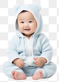 PNG  Asian cute new born baby sweatshirt portrait sitting. AI generated Image by rawpixel.