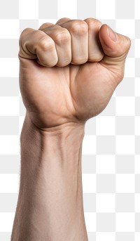 PNG Hand finger fist white background. 