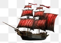 PNG Pirate flag ship sailboat vehicle white background. 