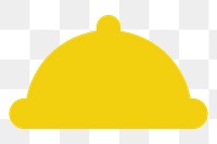 Dome food cover yellow silhouette png element, transparent background