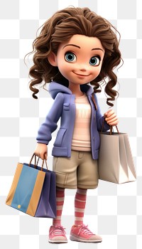 PNG Shopping bags handbag cartoon doll. AI generated Image by rawpixel.
