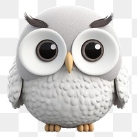 PNG Owl animal white bird. AI generated Image by rawpixel.